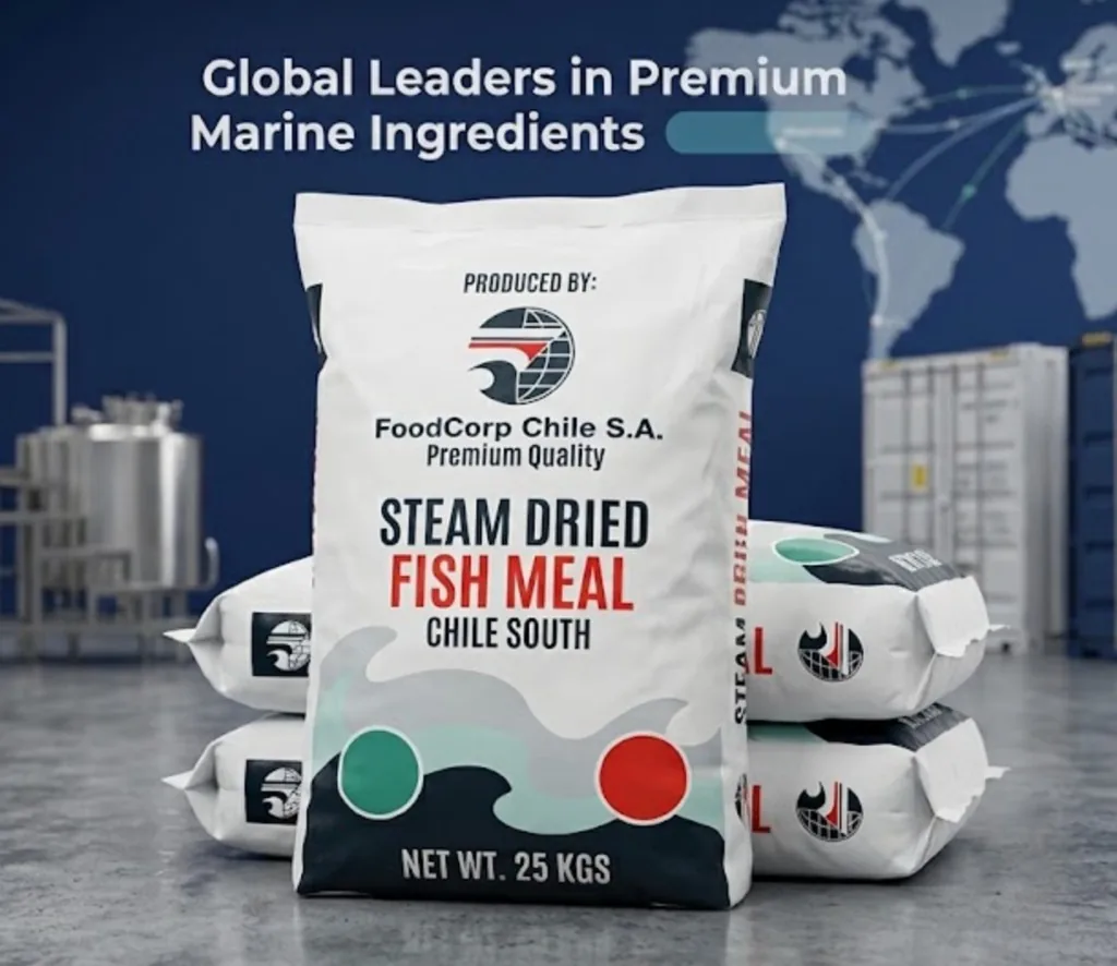 FoodCorp Chile steam-dried fishmeal sacks — Premium Quality, Product of Chile